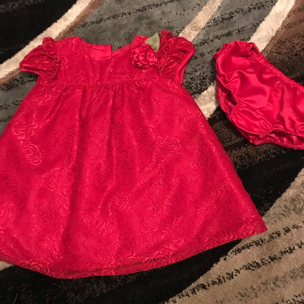 Red floral dress 12 month